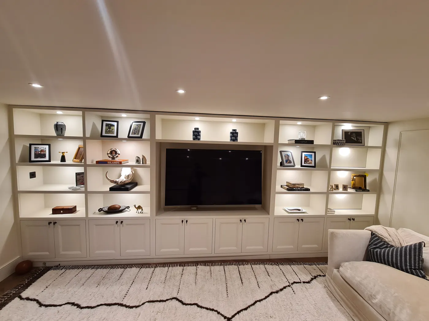 Built-in TV units, completed installation by Structure and Style Ltd